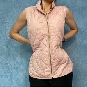 Old Navy Light Pink Quilted Zip Up Vest